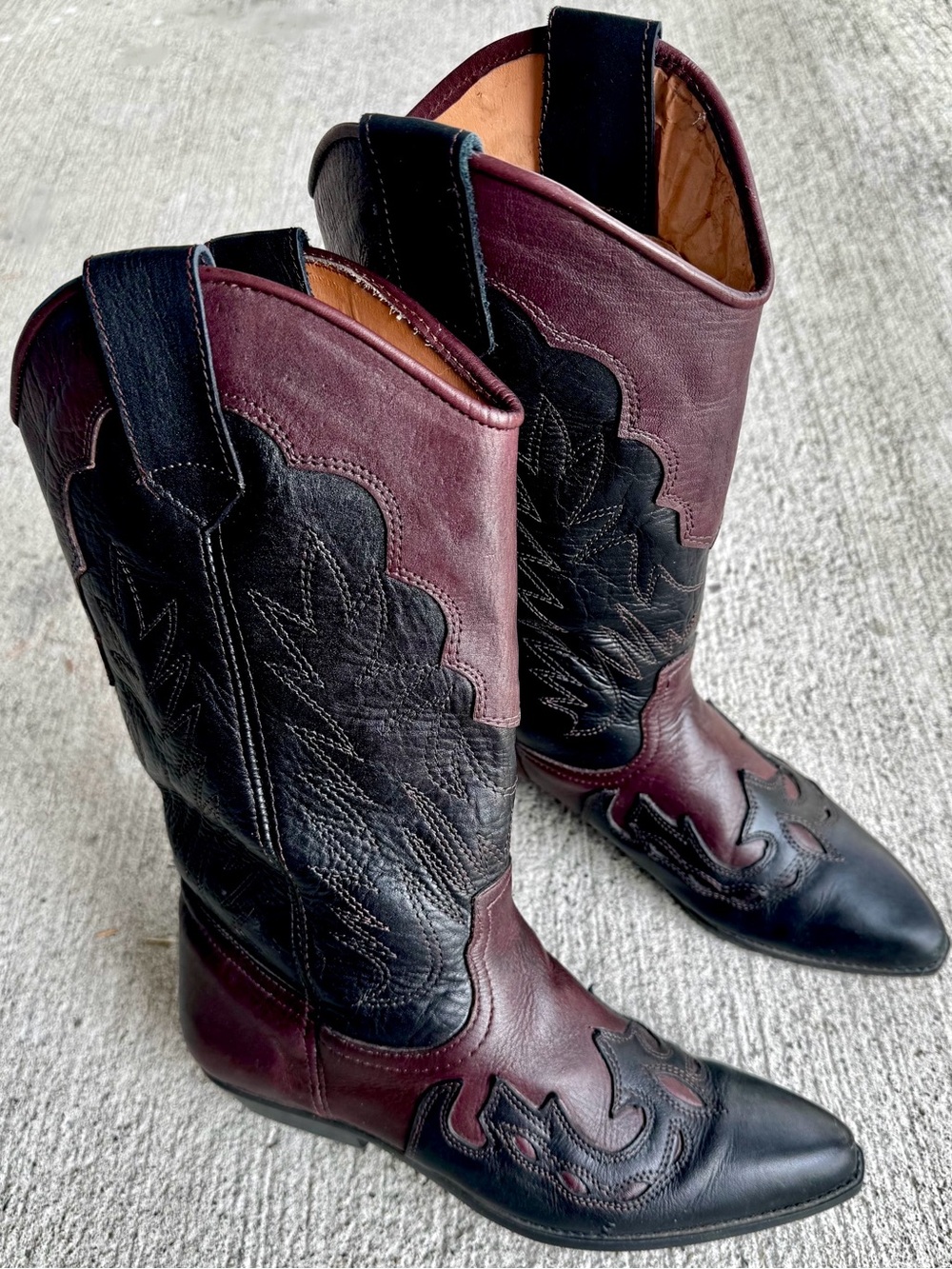 Purple and Black Cowboy boots